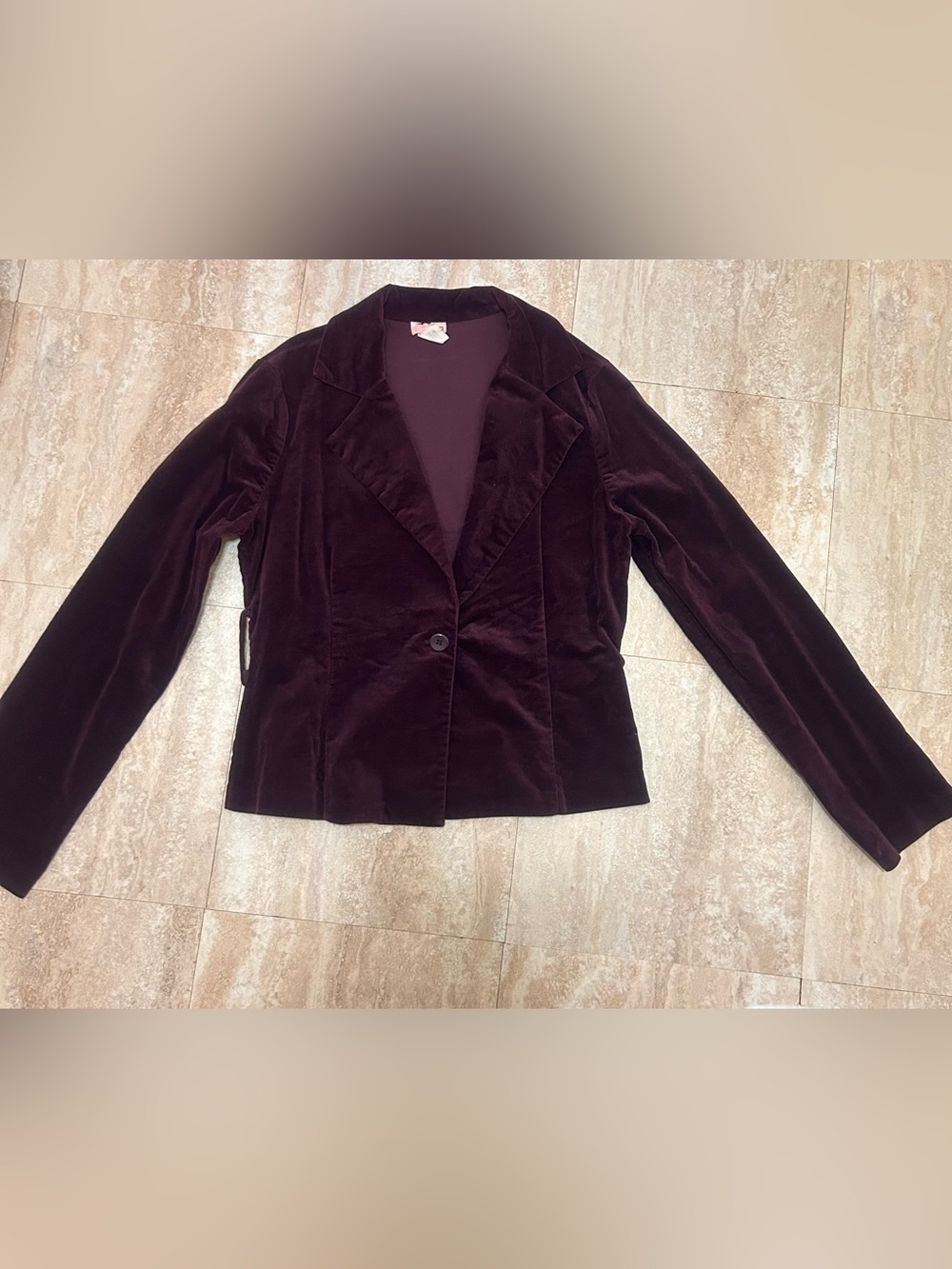 Velvet single-button blazer - Picture 2 of 8